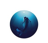 Phayah Round Shape Car Air Fresheners Cards 4 Pcs Blue Mermaid Pattern Auto Aromatherapy Tablets Hanging Scented Card - Lavender Scent