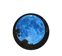 Phayah Round Shape Car Air Fresheners Cards 4 Pcs Blue Moon Pattern Auto Aromatherapy Tablets Hanging Scented Card - Lavender Scent