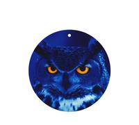 Phayah Round Shape Car Air Fresheners Cards 4 Pcs Blue Owl Pattern Auto Aromatherapy Tablets Hanging Scented Card - Lavender Scent