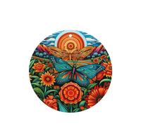 Phayah Round Shape Car Air Fresheners Cards 4 Pcs Butterfly Dancing Pattern Auto Aromatherapy Tablets Hanging Scented Card - Lavender Scent