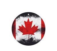 Phayah Round Shape Car Air Fresheners Cards 4 Pcs Canadian Flag Pattern Auto Aromatherapy Tablets Hanging Scented Card - Lavender Scent