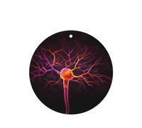 Phayah Round Shape Car Air Fresheners Cards 4 Pcs Cell Nucleus Extension Pattern Auto Aromatherapy Tablets Hanging Scented Card - Lavender Scent