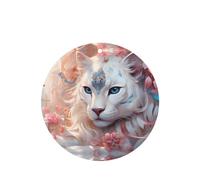 Phayah Round Shape Car Air Fresheners Cards 4 Pcs Cheetah In Persian Flower Pattern Auto Aromatherapy Tablets Hanging Scented Card - Lavender Scent