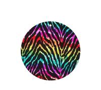 Phayah Round Shape Car Air Fresheners Cards 4 Pcs Colorful Rainbow Zebra Pattern Auto Aromatherapy Tablets Hanging Scented Card - Lavender Scent