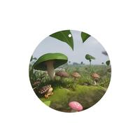 Phayah Round Shape Car Air Fresheners Cards 4 Pcs Frog And Mushroom Pattern Auto Aromatherapy Tablets Hanging Scented Card - Lavender Scent