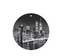 Phayah Round Shape Car Air Fresheners Cards 4 Pcs New York Pattern Auto Aromatherapy Tablets Hanging Scented Card - Lavender Scent