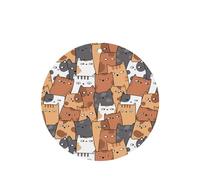 Phayah Round Shape Car Air Fresheners Cards 4 Pcs Orange Cats Pattern Auto Aromatherapy Tablets Hanging Scented Card - Lavender Scent