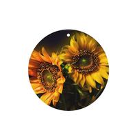 Phayah Round Shape Car Air Fresheners Cards 4 Pcs Orange Sunflower Wallpaper Pattern Auto Aromatherapy Tablets Hanging Scented Card - Lavender Scent