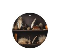 Phayah Round Shape Car Air Fresheners Cards 4 Pcs Ornament Feathers Pattern Auto Aromatherapy Tablets Hanging Scented Card - Lavender Scent