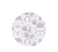 Phayah Round Shape Car Air Fresheners Cards 4 Pcs Pink Hedgehog Pattern Auto Aromatherapy Tablets Hanging Scented Card - Lavender Scent