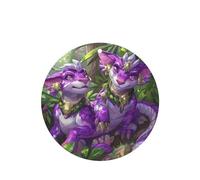 Phayah Round Shape Car Air Fresheners Cards 4 Pcs Purple Chinchilla Pattern Auto Aromatherapy Tablets Hanging Scented Card - Lavender Scent
