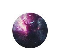 Phayah Round Shape Car Air Fresheners Cards 4 Pcs Purple Flame Phoenix Pattern Auto Aromatherapy Tablets Hanging Scented Card - Lavender Scent