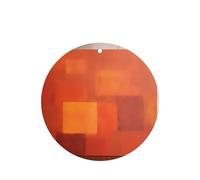 Phayah Round Shape Car Air Fresheners Cards 4 Pcs Red Block Pattern Auto Aromatherapy Tablets Hanging Scented Card - Lavender Scent