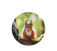 Phayah Round Shape Car Air Fresheners Cards 4 Pcs Red Squirrel Pattern Auto Aromatherapy Tablets Hanging Scented Card - Lavender Scent