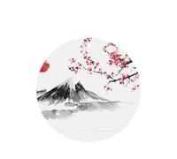 Phayah Round Shape Car Air Fresheners Cards 4 Pcs Red Sun Hill, Japan Pattern Auto Aromatherapy Tablets Hanging Scented Card - Lavender Scent