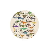 Phayah Round Shape Car Air Fresheners Cards 4 Pcs Stylish Learning Alphabets With Dinosaurs Pattern Auto Aromatherapy Tablets Hanging Scented Card - Lavender Scent