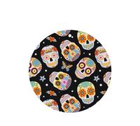 Phayah Round Shape Car Air Fresheners Cards 4 Pcs Sugar Skulls Butterfly Pattern Auto Aromatherapy Tablets Hanging Scented Card - Lavender Scent