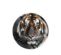 Phayah Round Shape Car Air Fresheners Cards 4 Pcs Tiger At Rest Pattern Auto Aromatherapy Tablets Hanging Scented Card - Lavender Scent