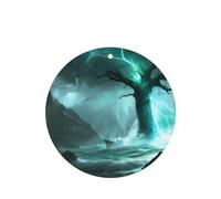 Phayah Round Shape Car Air Fresheners Cards 6 Pcs Ancient Tree In The Storm Pattern Auto Aromatherapy Tablets Hanging Scented Card - Lavender Scent