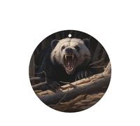 Phayah Round Shape Car Air Fresheners Cards 6 Pcs Angry Panda Pattern Auto Aromatherapy Tablets Hanging Scented Card - Lavender Scent