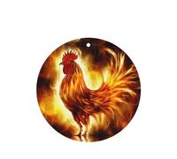 Phayah Round Shape Car Air Fresheners Cards 6 Pcs Chicken On Fire Pattern Auto Aromatherapy Tablets Hanging Scented Card - Lavender Scent
