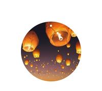 Phayah Round Shape Car Air Fresheners Cards 6 Pcs Chinese Flying Lanterns Pattern Aromatherapy Tablets Hanging Scented Card - Lavender Scent Eliminate Odor