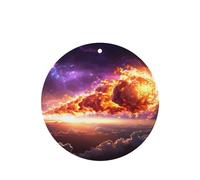 Phayah Round Shape Car Air Fresheners Cards 6 Pcs Comet In Space Pattern Auto Aromatherapy Tablets Hanging Scented Card - Lavender Scent
