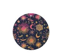 Phayah Round Shape Car Air Fresheners Cards 6 Pcs Constellation Stars Pattern Aromatherapy Tablets Hanging Scented Card - Lavender Scent Eliminate Odor