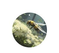 Phayah Round Shape Car Air Fresheners Cards 6 Pcs Cute Bee Pattern Auto Aromatherapy Tablets Hanging Scented Card - Lavender Scent