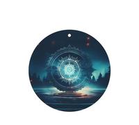 Phayah Round Shape Car Air Fresheners Cards 6 Pcs Dark Mandala Pattern Aromatherapy Tablets Hanging Scented Card - Lavender Scent Eliminate Odor
