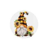 Phayah Round Shape Car Air Fresheners Cards 6 Pcs Gnome Bee Yellow Floral Pattern Aromatherapy Tablets Hanging Scented Card - Lavender Scent Eliminate Odor