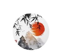 Phayah Round Shape Car Air Fresheners Cards 6 Pcs Japanese Bamboo Sun Pattern Aromatherapy Tablets Hanging Scented Card - Lavender Scent Eliminate Odor