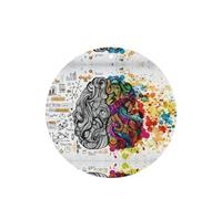 Phayah Round Shape Car Air Fresheners Cards 6 Pcs Left And Right Brain Advantage Pattern Aromatherapy Tablets Hanging Scented Card - Lavender Scent Eliminate Odor