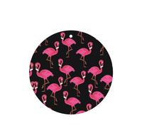 Phayah Round Shape Car Air Fresheners Cards 6 Pcs Lovely Pink Flamingos Pattern Aromatherapy Tablets Hanging Scented Card - Lavender Scent Eliminate Odor