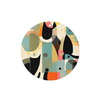 Phayah Round Shape Car Air Fresheners Cards 6 Pcs Mid-Century Modern Art Cat Pattern Auto Aromatherapy Tablets Hanging Scented Card - Lavender Scent