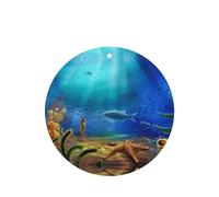Phayah Round Shape Car Air Fresheners Cards 6 Pcs Ocean Seahorse Pattern Aromatherapy Tablets Hanging Scented Card - Lavender Scent Eliminate Odor