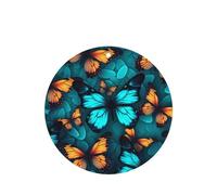 Phayah Round Shape Car Air Fresheners Cards 6 Pcs Orange And Blue Butterfly Pattern Aromatherapy Tablets Hanging Scented Card - Lavender Scent Eliminate Odor