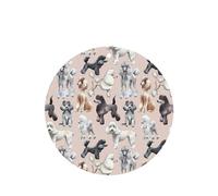 Phayah Round Shape Car Air Fresheners Cards 6 Pcs Poodles Dogs Pattern Aromatherapy Tablets Hanging Scented Card - Lavender Scent Eliminate Odor