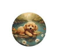 Phayah Round Shape Car Air Fresheners Cards 6 Pcs Puppy Lying On The Water'S Edge Pattern Auto Aromatherapy Tablets Hanging Scented Card - Lavender Scent