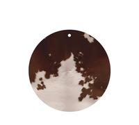 Phayah Round Shape Car Air Fresheners Cards 6 Pcs Red Brown Cowhide Pattern Aromatherapy Tablets Hanging Scented Card - Lavender Scent Eliminate Odor