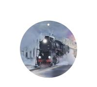 Phayah Round Shape Car Air Fresheners Cards 6 Pcs Steam Train Depart Sunset Pattern Aromatherapy Tablets Hanging Scented Card - Lavender Scent Eliminate Odor