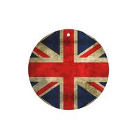 Phayah Round Shape Car Air Fresheners Cards 6 Pcs Vintage British Flag Pattern Aromatherapy Tablets Hanging Scented Card - Lavender Scent Eliminate Odor