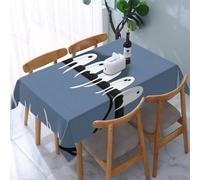 PHAYAH Row of Ghosts in A Tree Pattern Rectangle Tablecloth 54 X 72 in Party Table Cover with for Restaurant, Picnic, Buffet Indoor Outdoor Dining