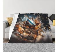 PHAYAH Rugby On Fire Pattern Ultra-Soft Micro Blanket Flannel Blankets for Couch Sofa Bed Living Room Office Lunch Break 40"X30"