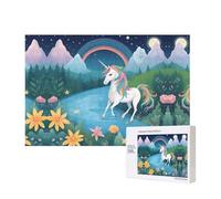 Phayah Running Unicorns Puzzles 300 Piece for Jigsaw Puzzle Wooden Puzzle for Family Friend Home Decor Wall Art 15.7 X 11in