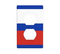 Phayah Russian Flag Pattern Duplex Receptacle Outlet Wall Plate Standard Size Polycarbonate Thermoplastic Dual Plug Covers