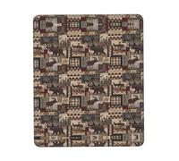 PHAYAH Rustic Lodge Bear Pattern Mouse Pad With Non Slip Rubber Base Gaming With Stitched Edge, Mousepad For Laptop, Computer, Office 7 X 8.6 In