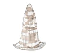 PHAYAH Rustic Old Barn Wood Pattern Adult Hooded Cloak For Masquerade Cosplay Halloween Witch Cloak Christmas Party Robe L