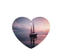 Phayah Sailboat At Sunset Pattern Lavender Scent Car Aroma Heart Shape Hanging Fragrance Tablet Car Interior Fragrance Freshener 6p