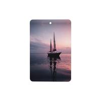 Phayah Sailboat At Sunset Pattern Lavender Scent Car Aroma Rectangle Hanging Fragrance Tablet Car Interior Fragrance Freshener 6p